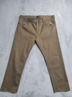 JACHS New York Jeans Pants Mens 36x29 Brown Stretch Straight Leg Casual Traveler